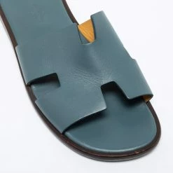 Hermes Grey Leather Izmir Flat Sandals Size 42 For Men -Deals Hermes Store luxury men hermes used shoes p667147 006