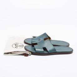 Hermes Grey Leather Izmir Flat Sandals Size 42 For Men -Deals Hermes Store luxury men hermes used shoes p667147 010