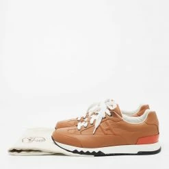 Hermes Tan Leather H Logo Low-Top Sneakers Size 42 For Men -Deals Hermes Store luxury men hermes used shoes p671704 001