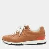 Hermes Tan Leather H Logo Low-Top Sneakers Size 42 For Men
