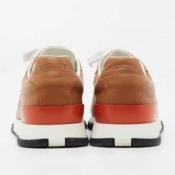 Hermes Tan Leather H Logo Low-Top Sneakers Size 42 For Men -Deals Hermes Store luxury men hermes used shoes p671704 006