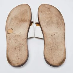 Hermes White Leather Izmir Slide Sandals Size 45 For Men 16 Hermes White Leather Izmir Slide Sandals Size 45 For Men -Deals Hermes Store luxury men hermes used shoes p672918 002