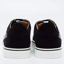 Hermes Black Suede Wing Embroidered Low Top Sneakers Size 41 For Men -Deals Hermes Store luxury men hermes used shoes p673999 003