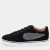 Hermes Black Suede Wing Embroidered Low Top Sneakers Size 41 For Men -Deals Hermes Store luxury men hermes used shoes p673999 010