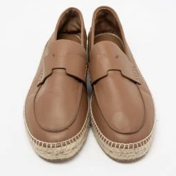 Hermes Brown Leather Trip Espadrilles Size 43 For Men -Deals Hermes Store luxury men hermes used shoes p685568 002