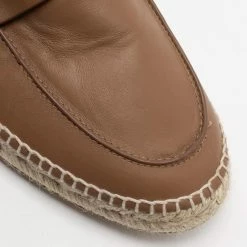 Hermes Brown Leather Trip Espadrilles Size 43 For Men -Deals Hermes Store luxury men hermes used shoes p685568 005