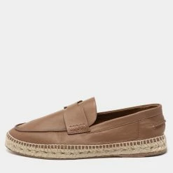 Hermes Brown Leather Trip Espadrilles Size 43 For Men