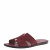 Hermes Maroon Suede Izmir Sandals Size 43.5 For Men -Deals Hermes Store luxury men hermes used shoes p93014 001
