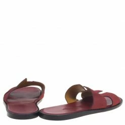 Hermes Maroon Suede Izmir Sandals Size 43.5 For Men -Deals Hermes Store luxury men hermes used shoes p93014 005