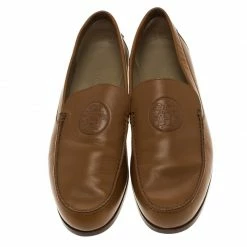Hermes Brown Leather Lucky Moccasins Size 43 For Men -Deals Hermes Store luxury men hermes used shoes p93015 0003