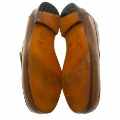 Hermes Brown Leather Lucky Moccasins Size 43 For Men -Deals Hermes Store luxury men hermes used shoes p93015 0006