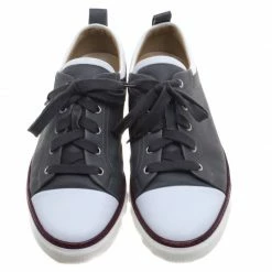 Hermes Two Tone Leather Inside Lace Up Sneakers Size 43 For Men -Deals Hermes Store luxury men hermes used shoes p93024 003