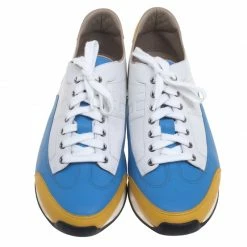 Hermes Multicolor Leather Lace Up Sneakers Size 44 For Men -Deals Hermes Store luxury men hermes used shoes p93043 003