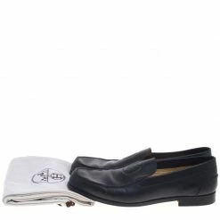 Hermes Black Leather Lucky Moccasins Size 43.5 For Men -Deals Hermes Store luxury men hermes used shoes p93051 008