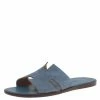 Hermes Sky Blue Suede Izmir Sandals Size 43.5 For Men -Deals Hermes Store luxury men hermes used shoes p93055 0001
