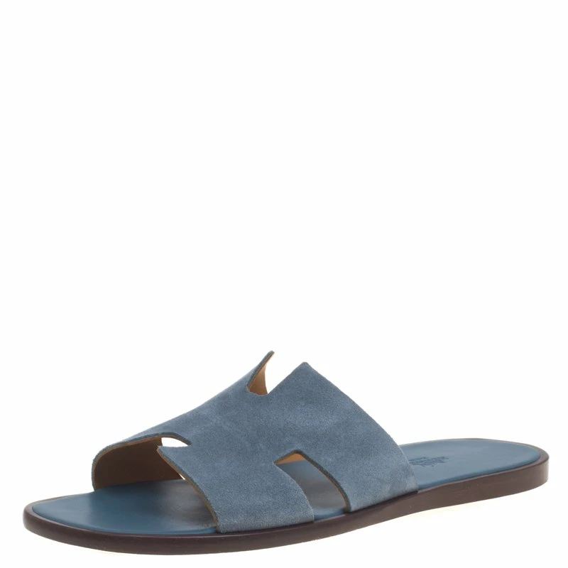 Hermes Sky Blue Suede Izmir Sandals Size 43.5 For Men 3 Hermes Sky Blue Suede Izmir Sandals Size 43.5 For Men