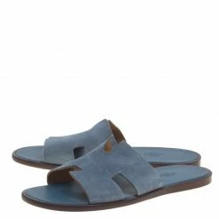 Hermes Sky Blue Suede Izmir Sandals Size 43.5 For Men 13 Hermes Sky Blue Suede Izmir Sandals Size 43.5 For Men -Deals Hermes Store luxury men hermes used shoes p93055 0004