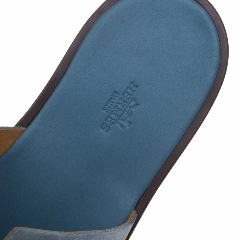 Hermes Sky Blue Suede Izmir Sandals Size 43.5 For Men 9 Hermes Sky Blue Suede Izmir Sandals Size 43.5 For Men - Image 7
