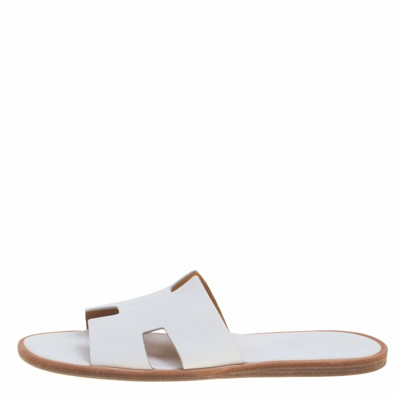 Hermes White Leather Izmir Sandals Size 43 For Men 4 Hermes White Leather Izmir Sandals Size 43 For Men - Image 2