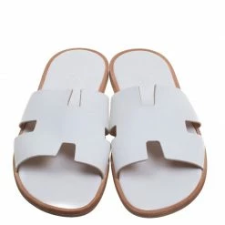 Hermes White Leather Izmir Sandals Size 43 For Men 12 Hermes White Leather Izmir Sandals Size 43 For Men -Deals Hermes Store luxury men hermes used shoes p93059 003
