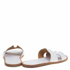 Hermes White Leather Izmir Sandals Size 43 For Men 14 Hermes White Leather Izmir Sandals Size 43 For Men -Deals Hermes Store luxury men hermes used shoes p93059 005