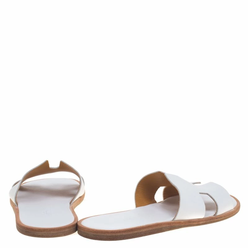 Hermes White Leather Izmir Sandals Size 43 For Men 7 Hermes White Leather Izmir Sandals Size 43 For Men - Image 5
