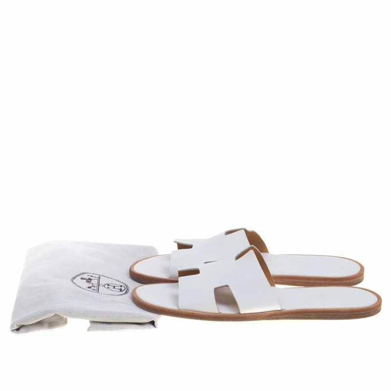 Hermes White Leather Izmir Sandals Size 43 For Men 10 Hermes White Leather Izmir Sandals Size 43 For Men - Image 8