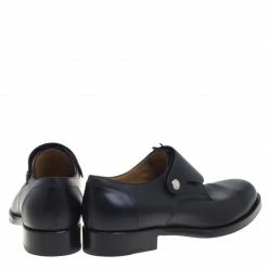 Hermes Black Leather Flap Detail Derby Size 44 For Men -Deals Hermes Store luxury men hermes used shoes p93061 005