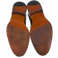 Hermes Black Leather Flap Detail Derby Size 44 For Men -Deals Hermes Store luxury men hermes used shoes p93061 006