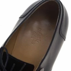 Hermes Black Leather Flap Detail Derby Size 44 For Men -Deals Hermes Store luxury men hermes used shoes p93061 007