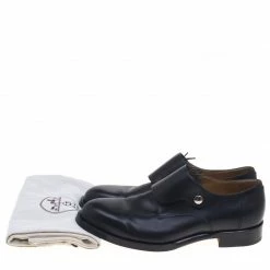 Hermes Black Leather Flap Detail Derby Size 44 For Men -Deals Hermes Store luxury men hermes used shoes p93061 008