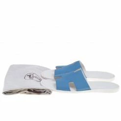 Hermes Blue Leather Izmir Sandals Size 43.5 For Men -Deals Hermes Store luxury men hermes used shoes p93064 008