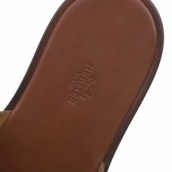 Hermes Brown Leather Izmir Sandals Size 43.5 For Men -Deals Hermes Store luxury men hermes used shoes p93072 007