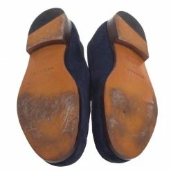 Hermes Navy Blue Suede Lucky Moccasins Size 43 For Men -Deals Hermes Store luxury men hermes used shoes p93124 006