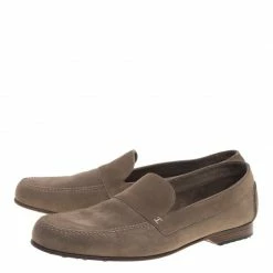 Hermes Beige Suede Keep Moccasins Size 43.5 For Men -Deals Hermes Store luxury men hermes used shoes p93128 0004
