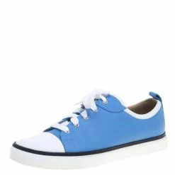Hermes Two Tone Leather Inside Lace Up Sneakers Size 43.5 For Men