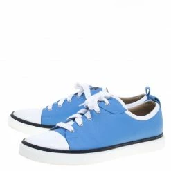Hermes Two Tone Leather Inside Lace Up Sneakers Size 43.5 For Men -Deals Hermes Store luxury men hermes used shoes p93170 0004