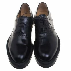 Hermes Black Brogue Leather Oxfords Size 43.5 For Men -Deals Hermes Store luxury men hermes used shoes p93172 003