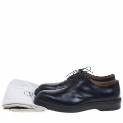 Hermes Black Brogue Leather Oxfords Size 43.5 For Men -Deals Hermes Store luxury men hermes used shoes p93172 008