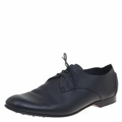 Hermes Black Leather Kent Derby Size 44 For Men