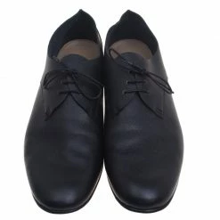 Hermes Black Leather Kent Derby Size 44 For Men -Deals Hermes Store luxury men hermes used shoes p93173 0003