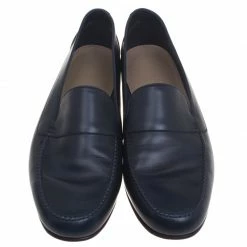 Hermes Oxford Blue Leather Keep Moccasins Size 43 For Men -Deals Hermes Store luxury men hermes used shoes p93176 003