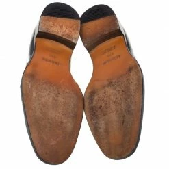 Hermes Black Patent Brogue Leather Lace Up Oxfords Size 43.5 For Men -Deals Hermes Store luxury men hermes used shoes p93185 006