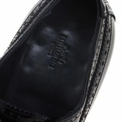 Hermes Black Patent Brogue Leather Lace Up Oxfords Size 43.5 For Men -Deals Hermes Store luxury men hermes used shoes p93185 007
