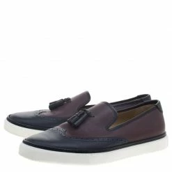 Hermes Two Tone Brogue Leather Must Tassel Slip On Sneakers Size 43.5 For Men -Deals Hermes Store luxury men hermes used shoes p93186 004