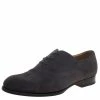 Hermes Grey Suede Napoli Lace Up Oxfords Size 43.5 For Men