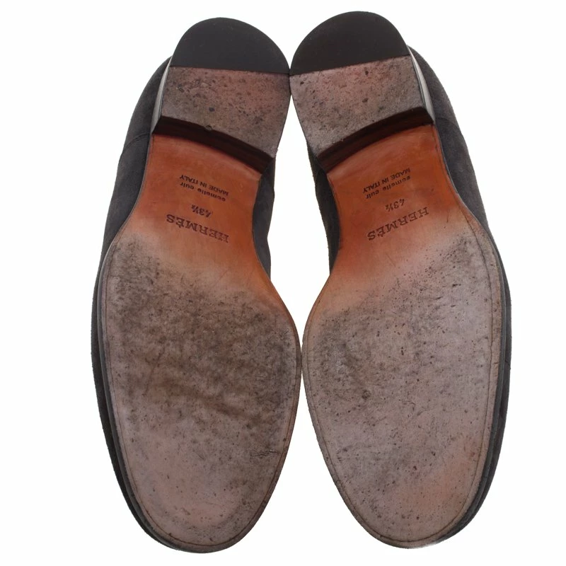 Hermes Grey Suede Napoli Lace Up Oxfords Size 43.5 For Men 8 Hermes Grey Suede Napoli Lace Up Oxfords Size 43.5 For Men - Image 6