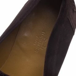 Hermes Chocolate Brown Suede Lucky Moccasins Size 43 For Men -Deals Hermes Store luxury men hermes used shoes p93188 0007