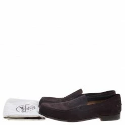 Hermes Chocolate Brown Suede Lucky Moccasins Size 43 For Men -Deals Hermes Store luxury men hermes used shoes p93188 0008