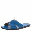 Hermes Cerulean Blue Alligator Izmir Sandals Size 44 For Men -Deals Hermes Store luxury men hermes used shoes p93273 0001